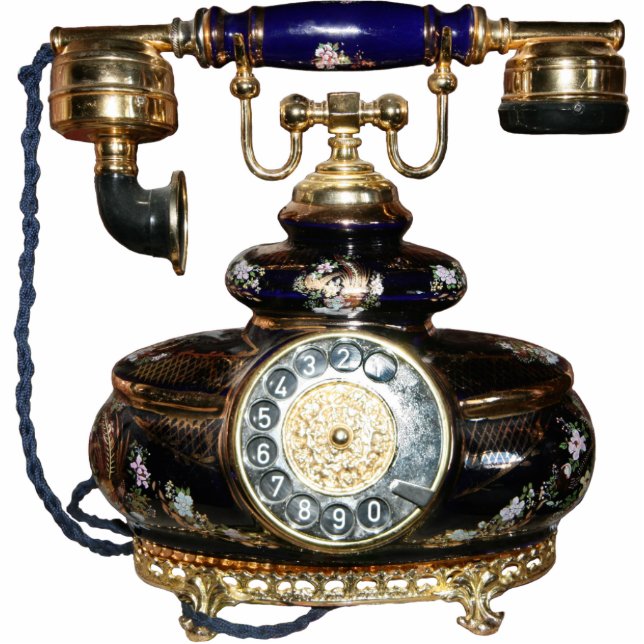 Antikes Telefon Freistehende Fotoskulptur (Vorne)