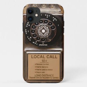 Antikes Telefon Wählscheibe Zahltelefon robust iPhone 11 Hülle