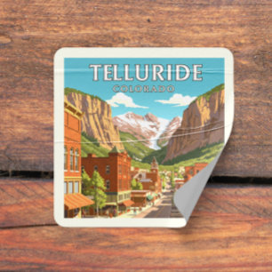 Antikes Telluride Colorado Quadratischer Aufkleber