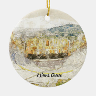 Antikes Theater Athen Griechenland Keramik Ornamen Ornament