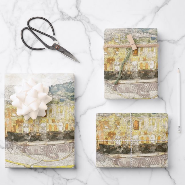 Antikes Theater in Athen, Griechenland Geschenkpapier Set (Vorderseite)