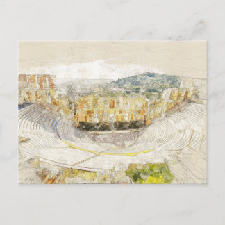 Antikes Theater in Athen, Griechenland Postkarte