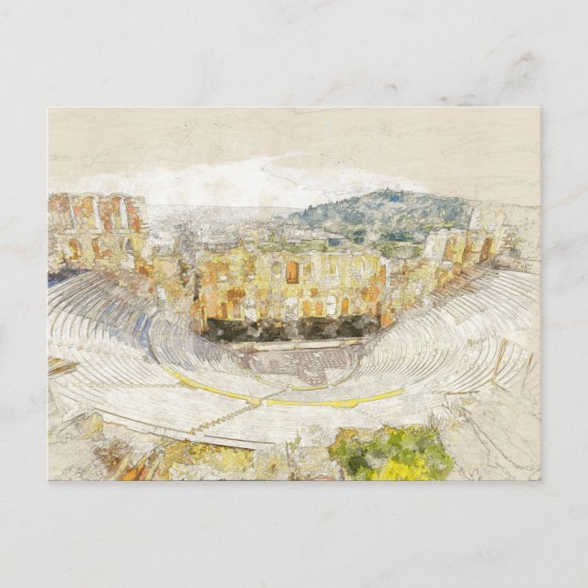 Antikes Theater in Athen, Griechenland Postkarte (Vorderseite)