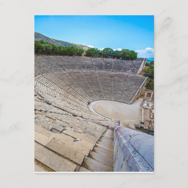 antikes Theater in Epidaurus, Argolis, Griechenlan Postkarte (Vorderseite)