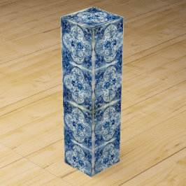 Antikes Tile in Delft Blue Wein-Geschenkverpackung