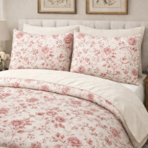 Antikes Toile De Jouy Dusty Rose Muster