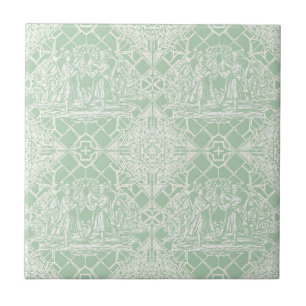 Antikes Toile de Jouy mit klassischen Figuren Fliese