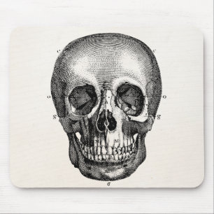 Antikes Totenkopf Retro Schädel Skelett 19. Jahrhu Mousepad
