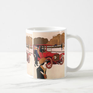 Antikes Transportmittel, rotes altes Automobil Kaffeetasse