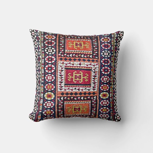 Antikes Tribal Oriental Rug Kissen (Vorderseite)