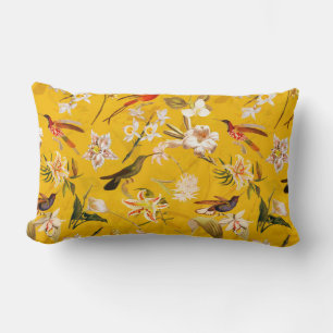 Antikes tropisches Hummingbird-Dschungelmuster Gel Lendenkissen