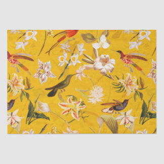 Antikes tropisches Hummingbird-Dschungelmuster Gel Seidenpapier