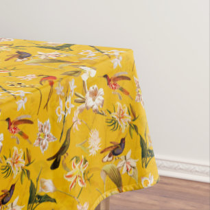 Antikes tropisches Hummingbird-Dschungelmuster Gel Tischdecke