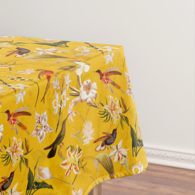Antikes tropisches Hummingbird-Dschungelmuster Gel Tischdecke (Beispiel)