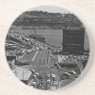 Antikes Türkei Istanbul Karakoy Galata Brücke 1970 Untersetzer