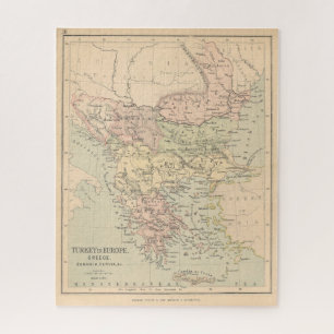 Antikes Türkei- und Griechenland-Karten-Puzzle