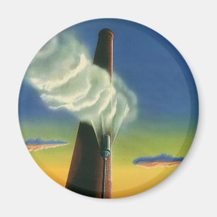 Antikes Unternehmen, Dampfpfeifenfabrik Sonnenaufg Magnet