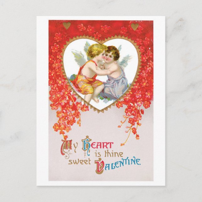 Antikes Valentine Feiertagspostkarte (Vorderseite)