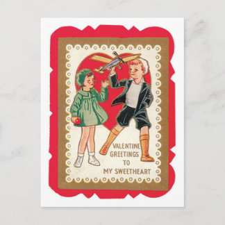 Antikes Valentine Feiertagspostkarte