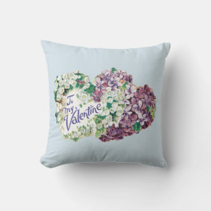 Antikes Valentinsbouquet-Herz Kissen
