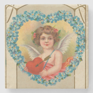 Antikes Valentinsgrußkarte, Stecher Litho Company, Steinuntersetzer