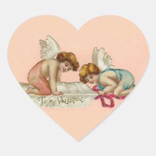 Antikes Valentinsherz Herz-Aufkleber