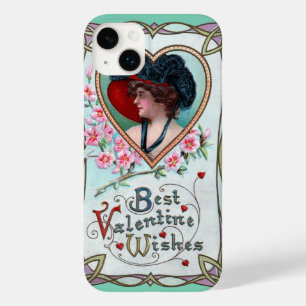 Antikes Valentinstag, elegante Frau in einem Herze title_seo2