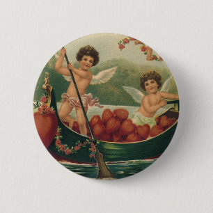 Antikes Valentinstag-Motiv, viktorianische Cherubs Button