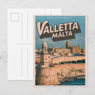 Antikes Valletta, Malta Reiseandenken und Geschenk Postkarte