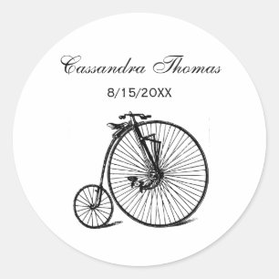 Antikes Velociped Penny Farthing Fahrrad Bike Runder Aufkleber