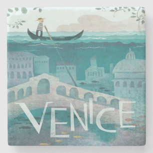 Antikes Venedig Italien Gondala Landschaft Reise Steinuntersetzer
