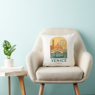 Antikes Venedig Italien Wurfkissen – Retro Gondel Kissen