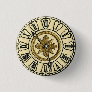 Antikes vergoldetes Zifferblatt Steampunk Button