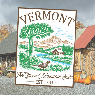 Antikes Vermont USA Amerika Reise Kunst Andenken Postkarte