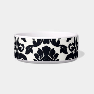 Antikes verziertes Blumenmuster Schwarz-Weiß-Haust Napf