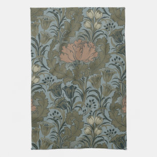 Antikes viktorianisches Blumenmuster Salbei Terrak Geschirrtuch