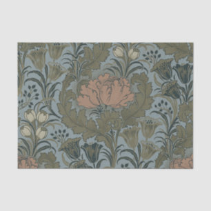 Antikes viktorianisches Blumenmuster Salbei Terrak Seidenpapier