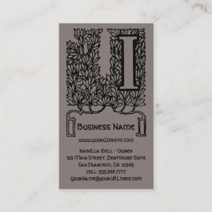 Antikes Viktorianisches Elegantes Monogramm Buchst Visitenkarte