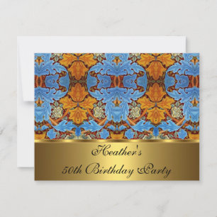 Antikes viktorianisches florales St James 1880 Gol Einladung