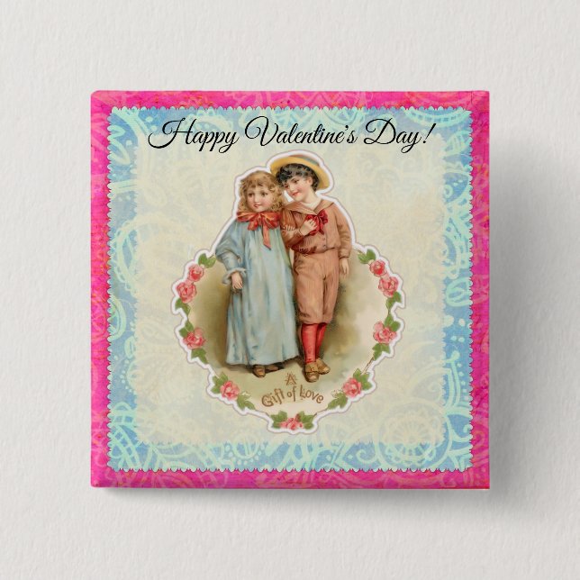 Antikes viktorianisches Kinder-Geschenk der Liebe  Button (Vorderseite)
