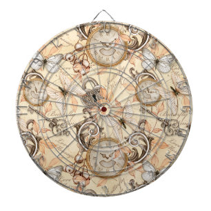 Antikes viktorianisches Shabby-Chic-Landmuster Dartscheibe