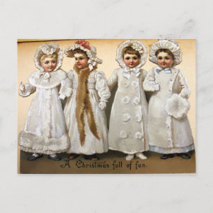 Antikes Viktorianisches Weihnachten Postkarte