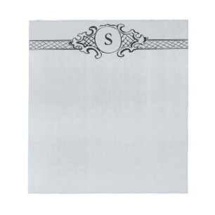 Antikes Vintage Blau Monogramm Notizblock