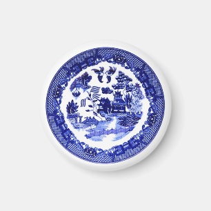 Antikes Vintage Blue Willow Muster circa 1790 Magnet