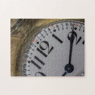 Antikes Vintages Goldtaschen-Uhr-Puzzlespiel