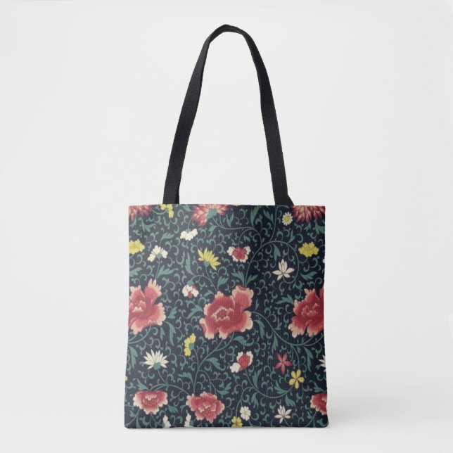 Antikes Vintages Hübsches Blumenmuster Tasche (Vorderseite)