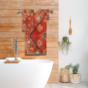 Antikes Vintages Oriental Dhurrie Kilim Rug Badhandtuch Set