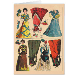 Antikes Vintages Viktorianisches Papierpuppenkleid