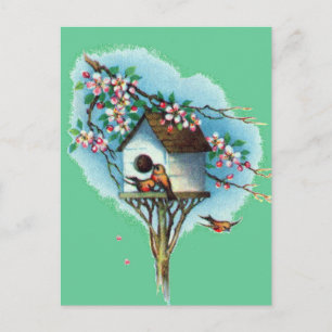 Antikes Vogelhaus Postkarte