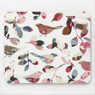 Antikes Vogeltapetenmuster Mousepad